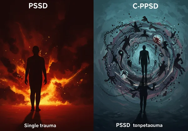 Visual contrast of complex and single event trauma experiences