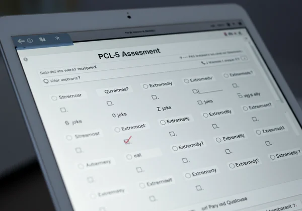 Screenshot of a digital PCL5 questionnaire for PTSD symptoms
