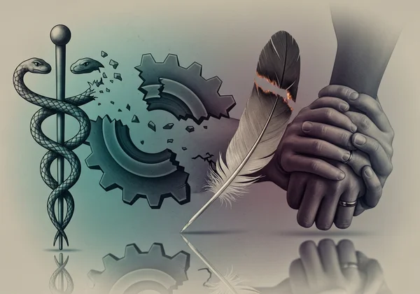 Abstract representation of diverse military service-related traumas