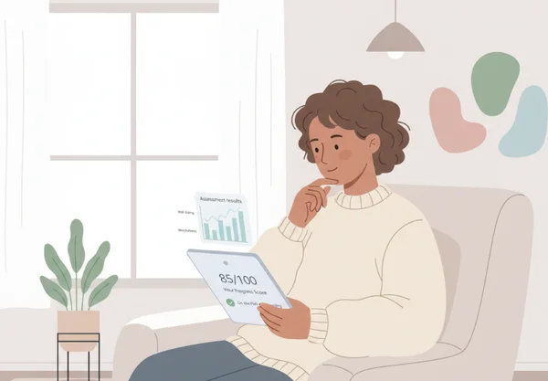 Person reviewing PTSD PCL5 assessment results